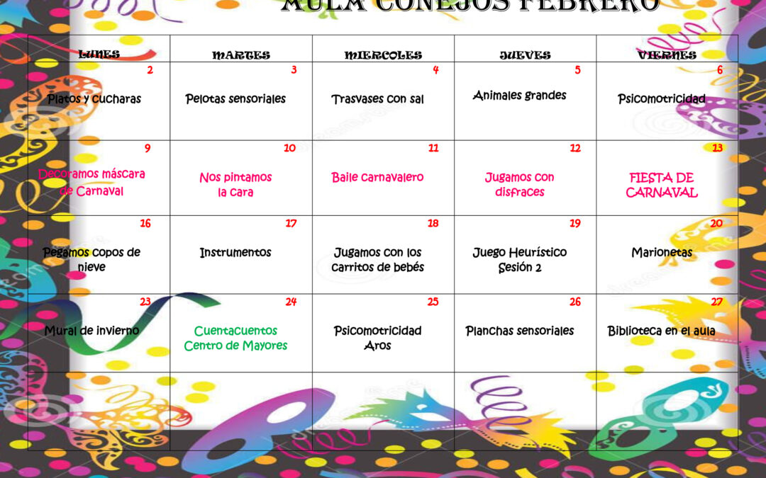 Actividades Conejos Febrero