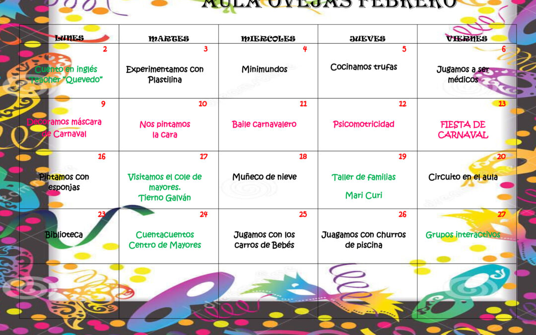 Actividades Ovejas Febrero