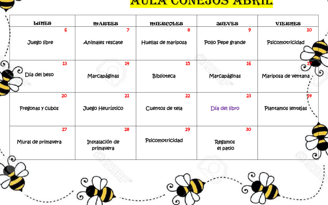 Actividades Conejos Abril