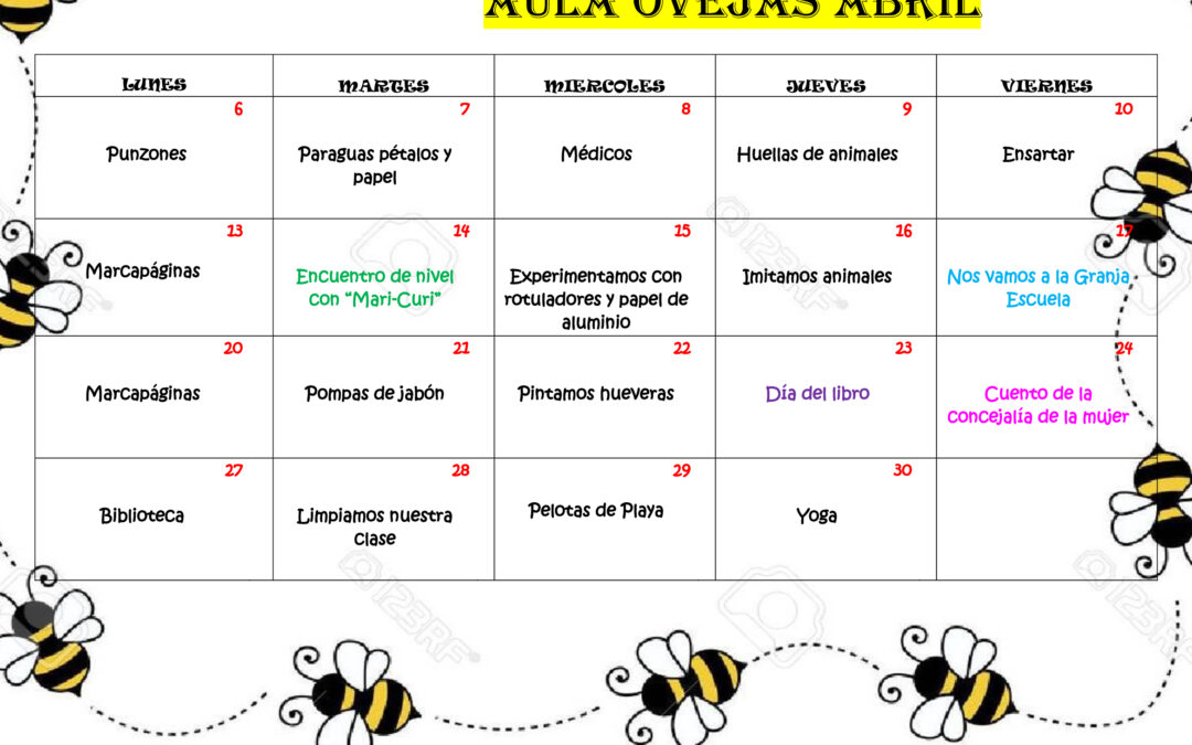 Actividades Ovejas Abril